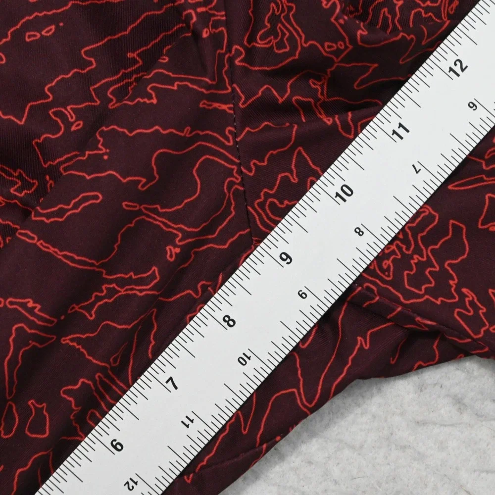 Nike‎ Basketball Shorts Mens XXL Regular Maroon Red Topo Print Big Swoosh Logo